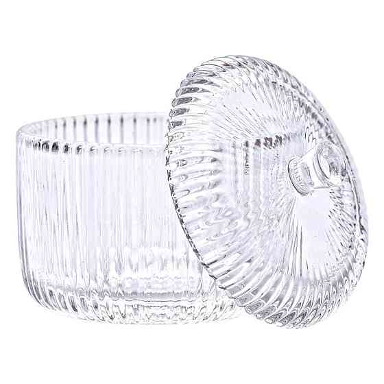 Цукерниця з кришкою Ø 9 см ваза цукерниця кругла скляна HP-4-99 Київ