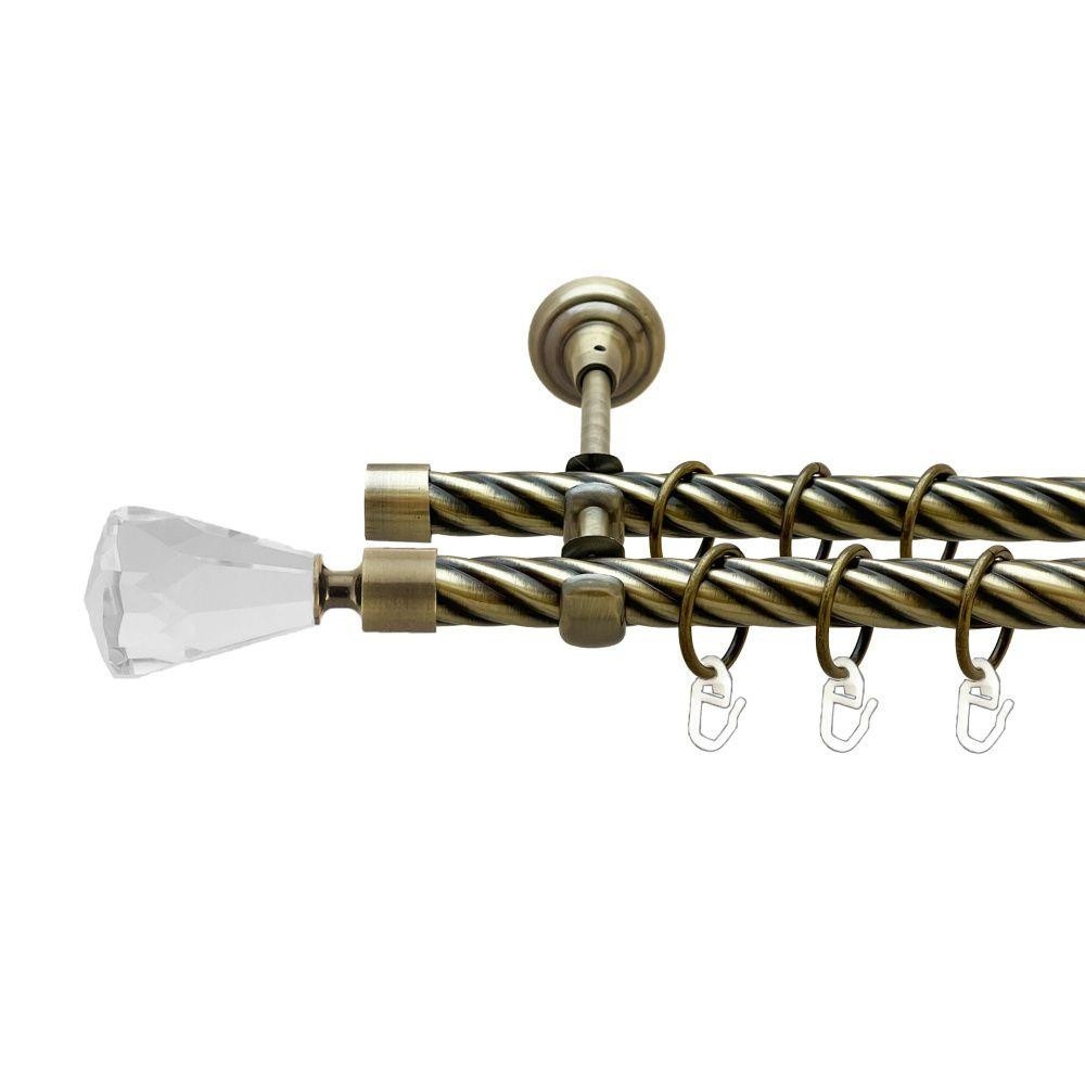 Карниз Orvit Лучетта металевий дворядний відкритий скручена труба кільце металеве Антик 19\19 мм 240 см Львов - изображение 1