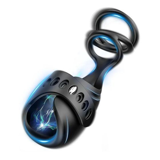 Вібруюча Smart насадка на член з ерекційними кільцями 9 режимів вібрації Чорна Вінниця