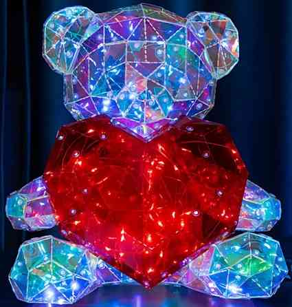 Фігурка Лед лампа Нічник Голографічна лампа Сердце Ведмедик. Харьков