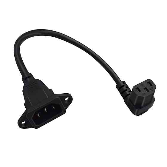 Кабель живлення C14 до C13 30 см з отворами для гвинтів Луцьк