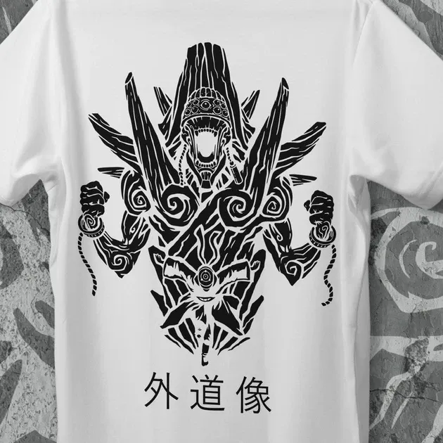 Футболка для подростка мальчика с принтом Наруто Статуя Гедо Маза Размер 160 Anime10014 Днепр - изображение 4