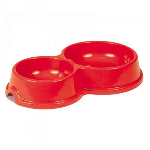 Миска Priroda двойная №2 для кошек красная 250 мл/450 мл Винница