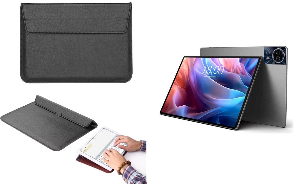 Чехол-конверт VitoCase для Teclast T65 Max, с функцией подставки для планшета Черный Киев - изображение 1