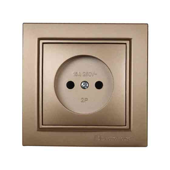 Розетка без заземлення 16А, термопластик, Enzo  розкішне золото Дніпро