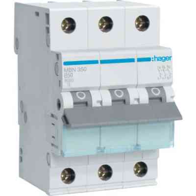 Автоматический выключатель Hager 3-п. B 50A (6kA) 3M (B) (MBN350) Винница