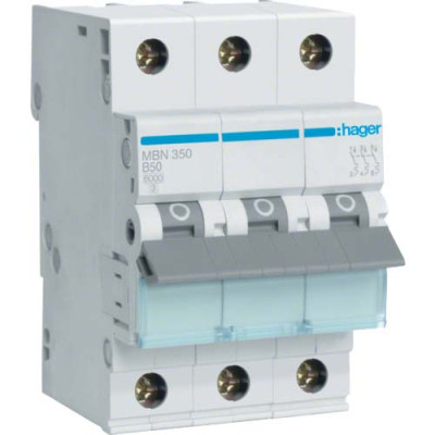Автоматический выключатель Hager 3-п. B 50A (6kA) 3M (B) (MBN350) Винница - изображение 1