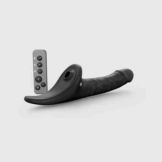 Вибронасадка для страпона с вакуумной стимуляцией Strap-On-Me Multi Orgasm Realistic Dildo L Black Sex Aura Киев