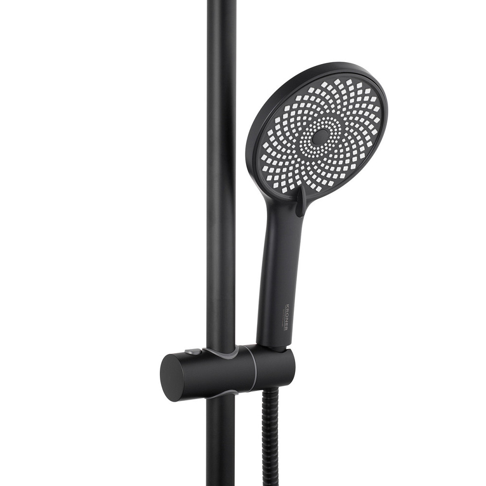 Душова система зовнішнього монтажу Kroner KRP Armada з виливом - SCH065 хром/чорна Київ - фото 7
