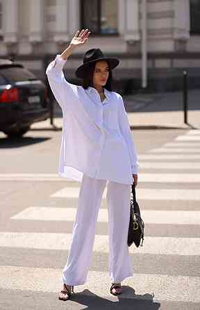 Костюм-трійка жіночий літній креп-жатка Білий XS-S Харків