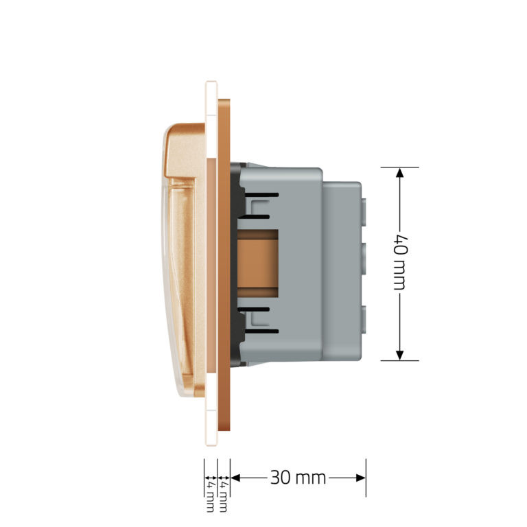LIVOLO Подвійна електрична розетка вологозахисна з кришкою IP44 з заземленням, LIVOLO, золота, Коломия - фото 4