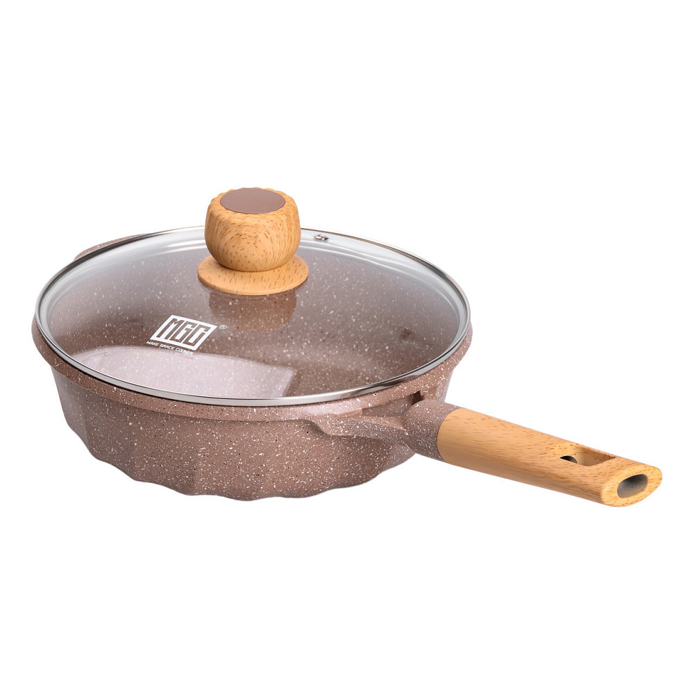 Алюмінієвий сотейник 2,7 л з мармуровим антипригарним покриттям Ø 24 см HP-4-436CO Київ - фото 5