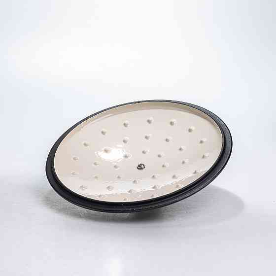 Каструля чавунна 2.5 л емальована з кришкою посуд для тушкування запікання томління кухонна Сіра HP-1-14-GREY Київ