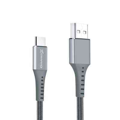 Дата кабель USB 2.0 AM to Type-C 1.2m Grey Grand-X (FC-12G) Вінниця