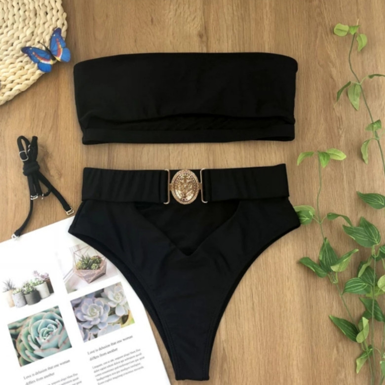 Раздельный модный купальник женский черный Киев - изображение 2