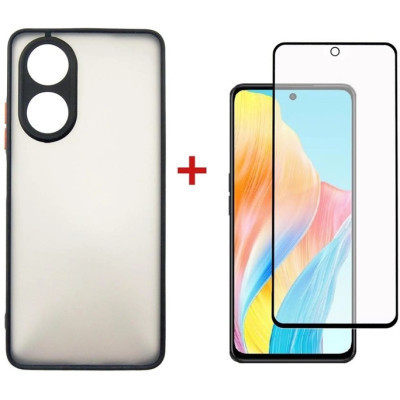 Чехол для мобильного телефона Dengos Kit for OPPO A58 4G case + glass (Black) (DG-KM-36) Винница - изображение 1
