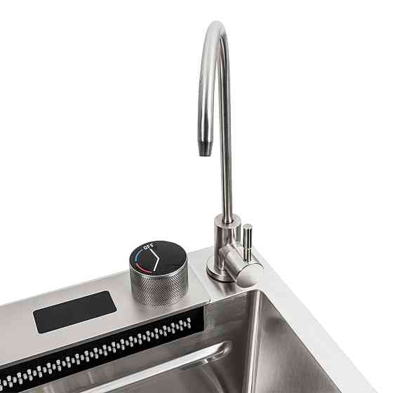 PLATINUM Кухонна мийка 75*45G сатин Platinum Handmade "Водоспад" повна комплектація Киев