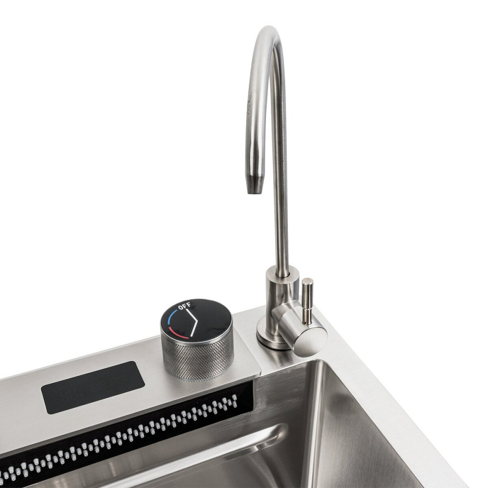 PLATINUM Кухонна мийка 75*45G сатин Platinum Handmade "Водоспад" повна комплектація Київ - фото 6