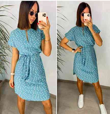 Легкое летнее платье в горошек 