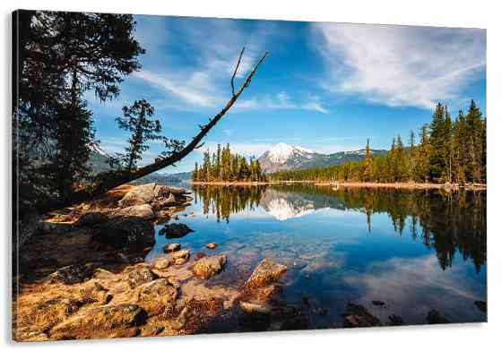 Картина холст у вітальню / спальню   Гірська ріка      MLP_62 ( 60х30см ) 60x100 см Київ