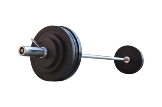 Обгумована штанга на 105 кг з олімпійським грифом Гантелі, гирі, штанги та диски металеві розбірні Київ