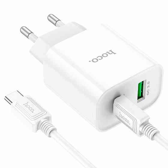 Сетевое зарядное устройство HOCO C80A Plus Rapido PD20W+QC3.0 charger set, цвет белый 6931474779908 Одесса