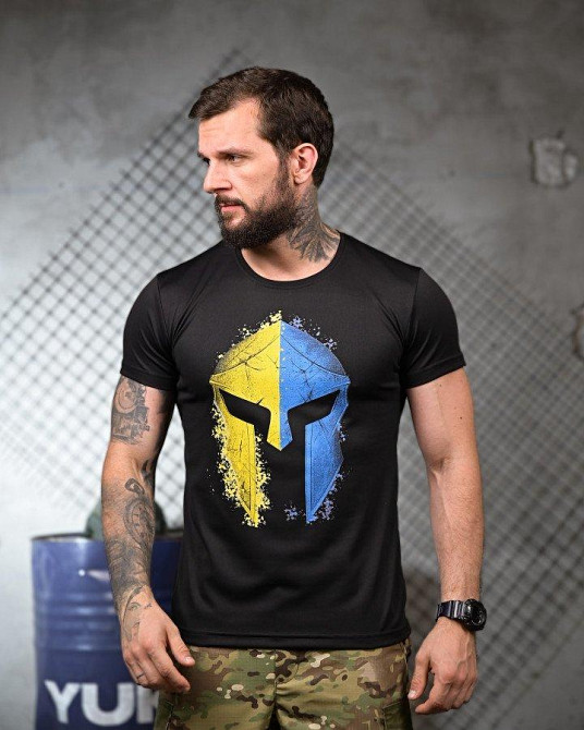 Тактическая потоотводящая футболка Spartan black ПП4685 Одесса - изображение 1