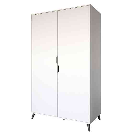 Шафа дводверна з чорними ніжками М-ЗОН Борн 1200 Німфея Альба (білий) (MZN-031063) Львів