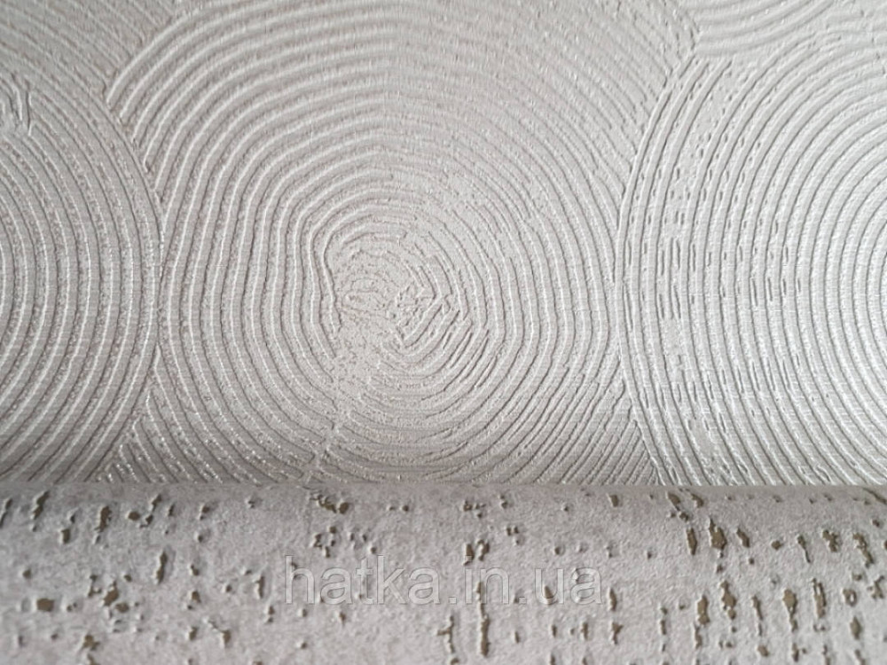 Шпалери вінілові на флізелін AS creation Metropolitan Stories 2 абстракція кола білі смуги сріблясті 3д Київ - фото 3