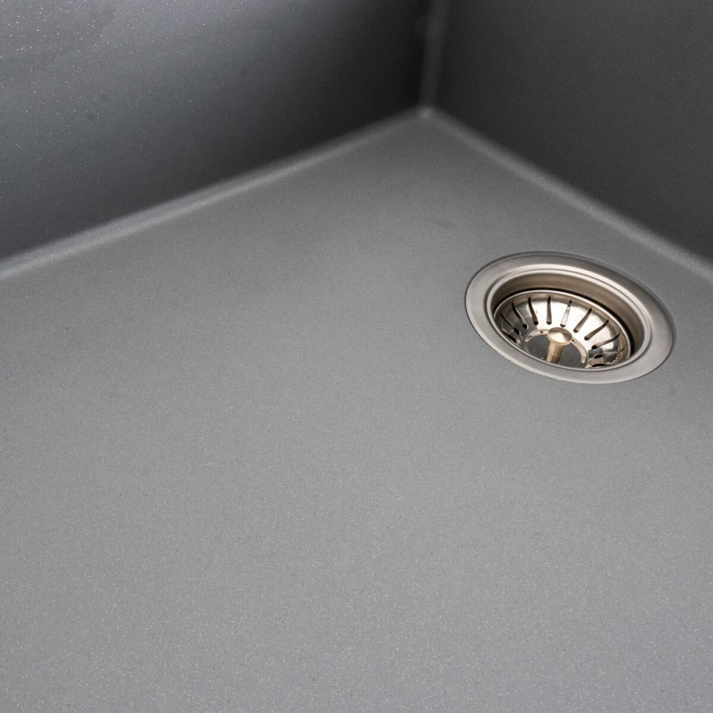 Гранітна мийка для кухні VALESO DIAMOND 8650 матова Сірий металік Коломыя - изображение 3