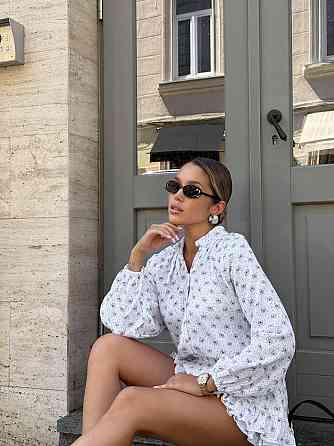 Женское легкое платье-комбинезон с принтом натуральный муслин 42/44, Белый 3 Одесса