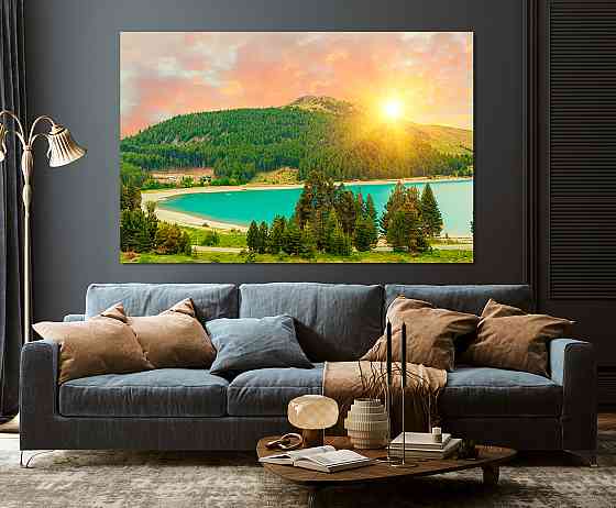 Картина полотно у вітальню / спальню Захід сонця   MLP_358 ( 60х30см ) Київ