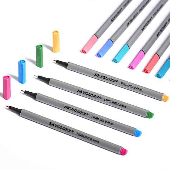 Набор разноцветных линеров в кейсе Fineliner 102 цветов 0.4 мм профессиональный набор лайнеров для скетчей Каменец-Подольский