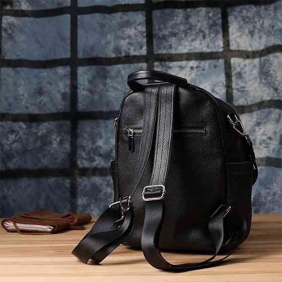 Жіночий рюкзак з натуральної шкіри Vintage 23059 Чорний Київ