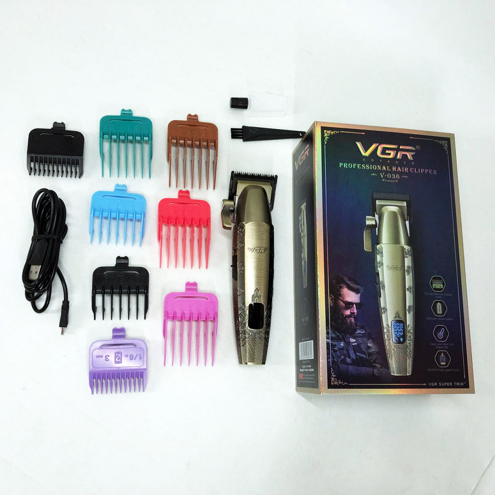 Профі машинка для стрижки волосся VGR V-036, Машинка для стрижки волосся потужна Тример скронь KY-45 Львів - фото 11