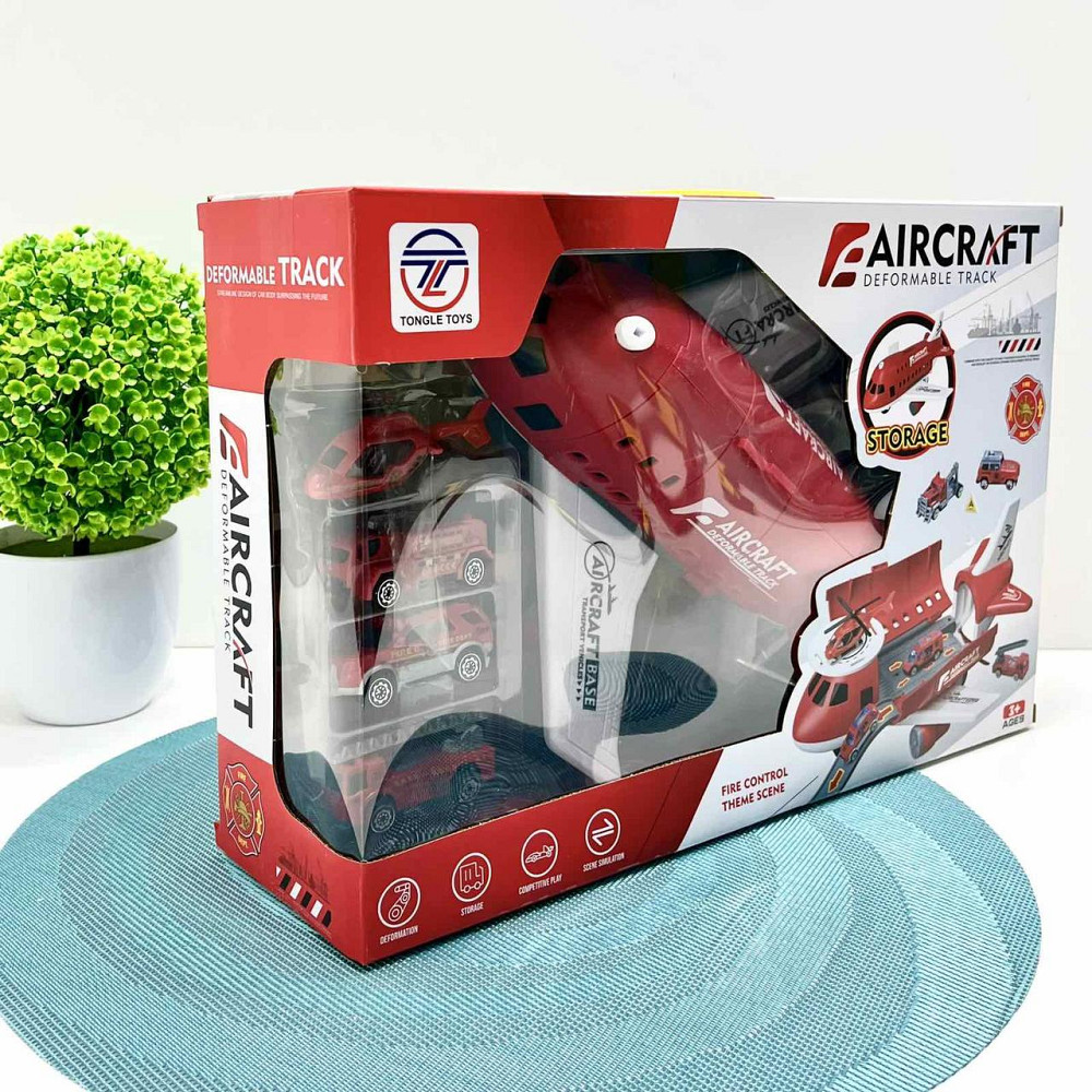 Літак паркування з машинками 4шт з музикою Червоний (8825A) Чернигов - изображение 3