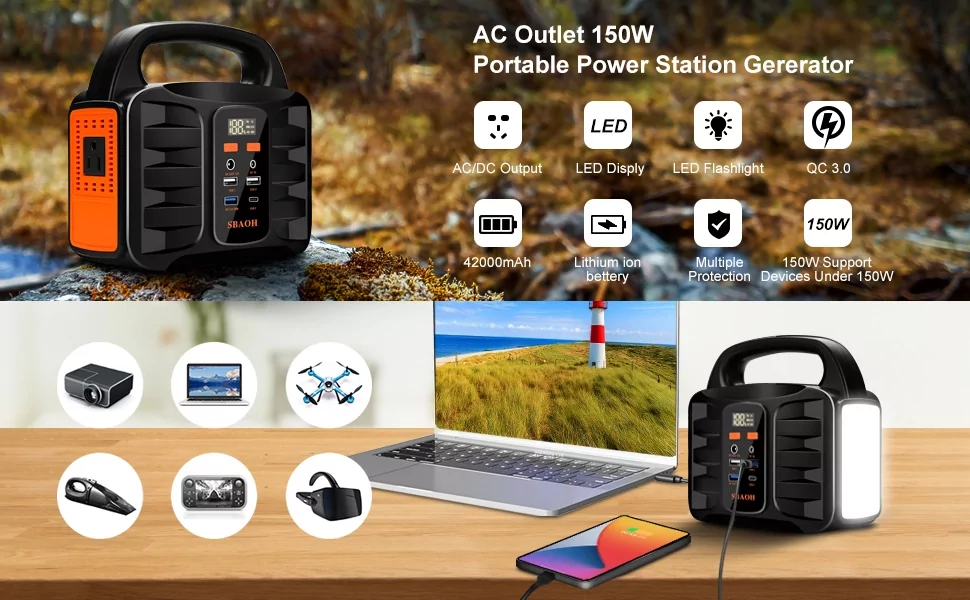 Внешний аккумулятор Sbaoh 42000mah 150W Зарядная станция Винница - изображение 5