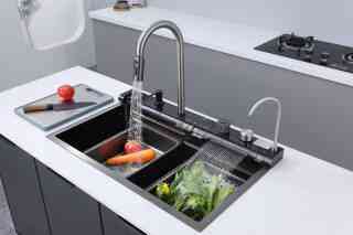 Мийка багатофункціональна Zerix ZH7546-SET-05 Decor Graphite з вбудованим змішувачем з нерж.сталі (ZM5592) Київ