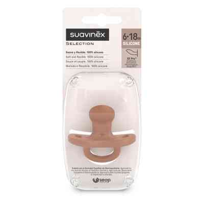 Пустышка Suavinex Colour Essence 6-18 мес, анатомическая силиконовая, коричневая (308076) Винница