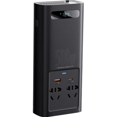 Автомобільний інвертор 12V/220V 500W Super Si Power Inverter CN/EU Black Baseus (CGNB000101) Вінниця - фото 3