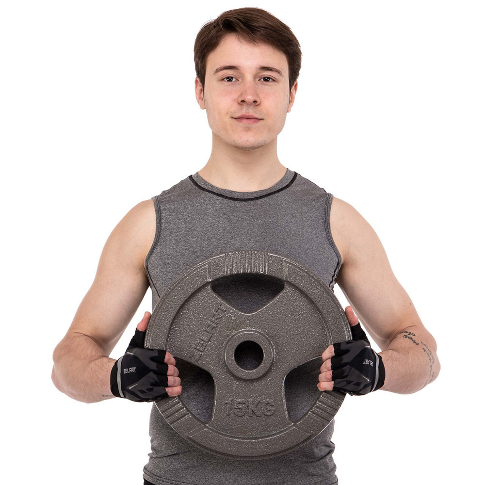 Блин (диск) стальный с хватом 15 кг d-52мм Zelart-7791-15 Киев - изображение 8