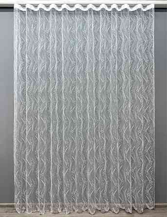 Тюль VR-Textil 1583т Фатин з вишивкою та люрексом Білий з сріблястим 200х240 см (42-0893) Київ