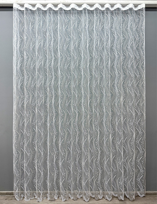 Тюль VR-Textil 1583т Фатин з вишивкою та люрексом Білий з сріблястим 200х240 см (42-0893) Київ - фото 2