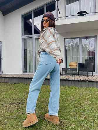 Женские голубые джинсы трубы-палаццо коттон 100% Голубой, 38 Одесса