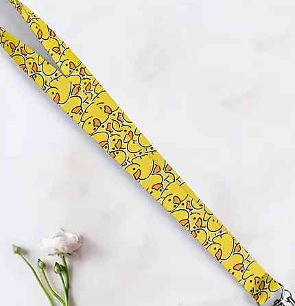 Ремешок ланьярд с утками желтый, держатель для телефона ключей ID, шейный ремешок с карабином Киев