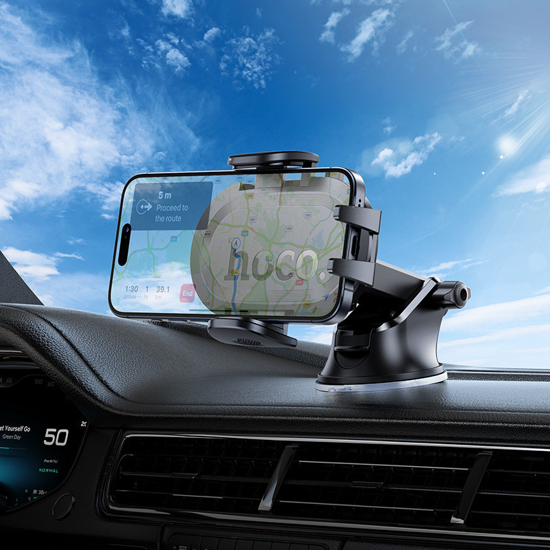 Автотримач для телефона HOCO H54 Brusco ultra-thin push-type car holder(center console) Black Одеса - фото 17