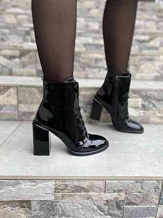 Черевики жіночі ARLEN чорні шкіра лакована каблук 9см 36р.37р. (БН-9556/1380) Коломия