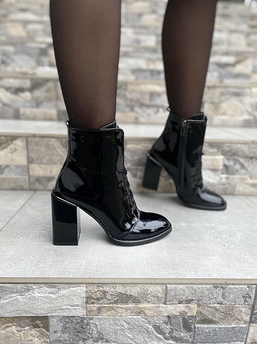 Черевики жіночі ARLEN чорні шкіра лакована каблук 9см 36р.37р. (БН-9556/1380) Коломыя - изображение 5
