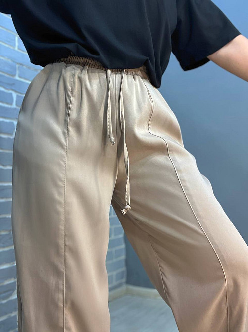 Брюки жіночі Mix Ray 4307 МОМ з резинкою та шнурком на талії, капучино, 2XL Київ - фото 3