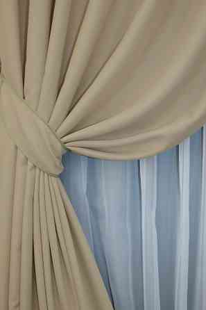 Комплект готових штор VR-Textil Блекаут Midnight № 1222ш Кремовий 135х270 см 2 шт (39-987) Київ